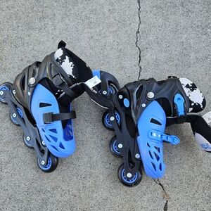 Kids Blue and Black Roller Skates